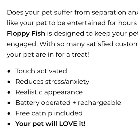 CAT TOY FLAPPY FISH Dog Pet Toy Flops Around USB Rechargeable With Cord - Picture 10 of 11